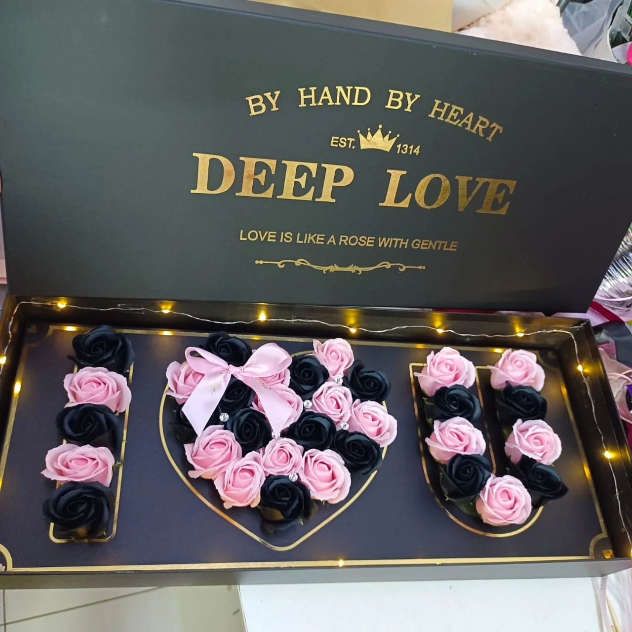 Deep Love Black Pink Soap Roses – | Florist in Kajang