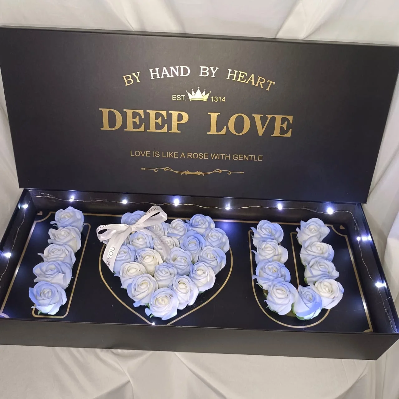 Deep Love Ice Blue Soap Roses – Florist in Kajang