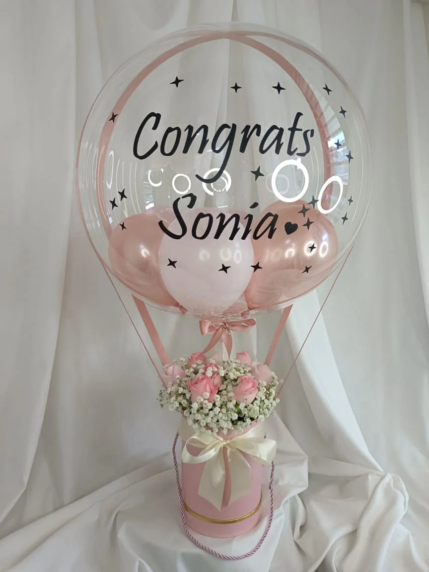 Amazing Pink Hot Air Balloon Box | Florist in Kajang