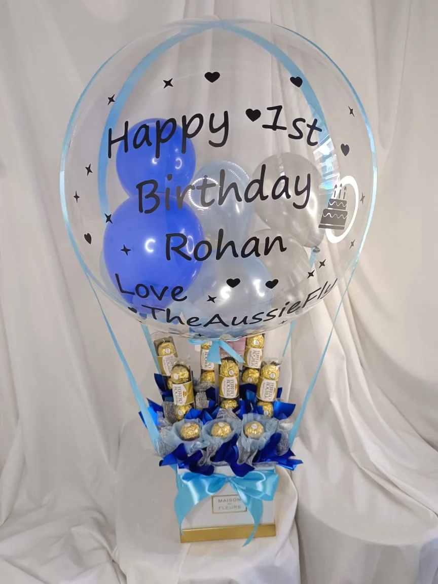 Blue Theme Ferrero Hot Air Balloon | Florist in Kajang