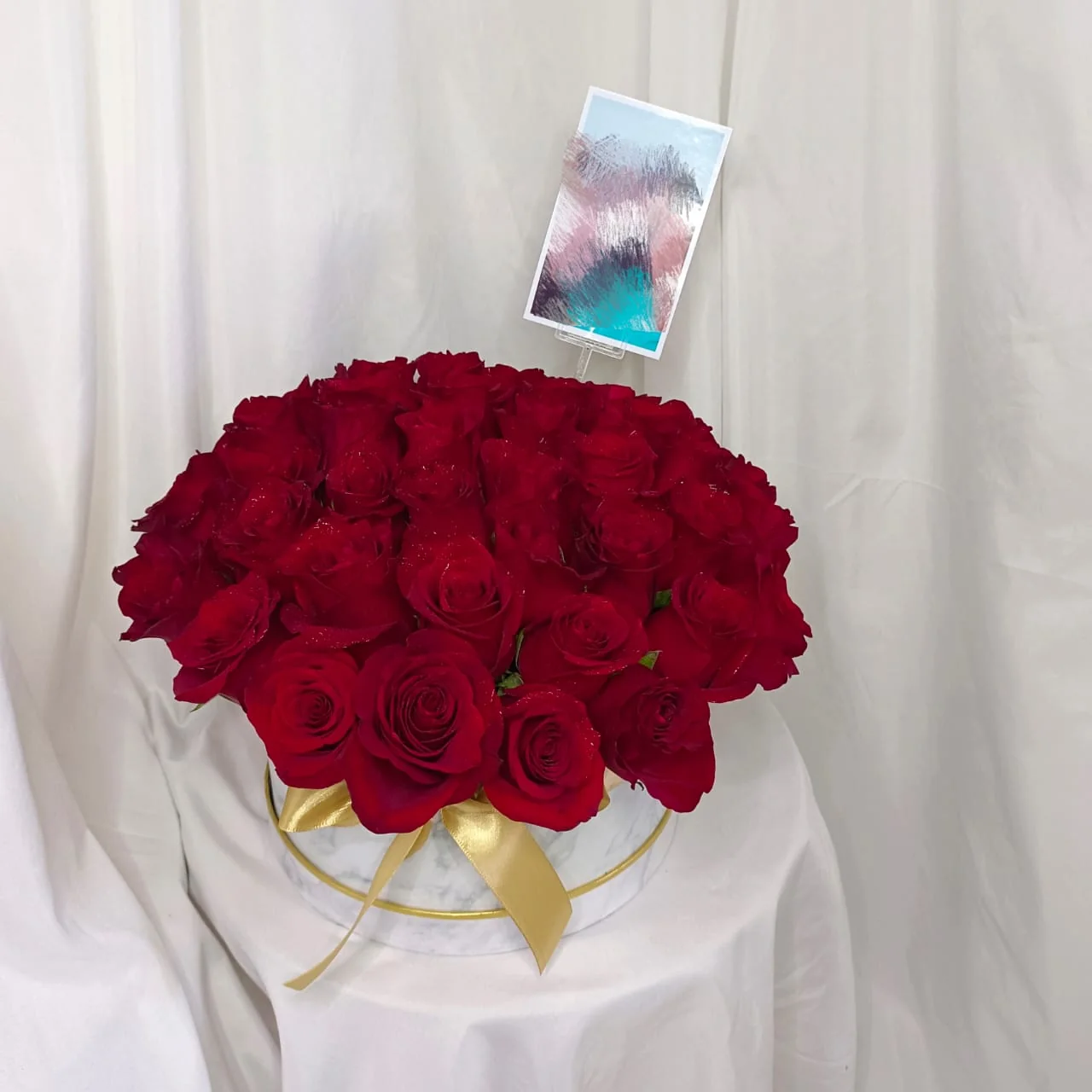 Celestial Blooms – 50 Red Roses in Box | Florist in Kajang