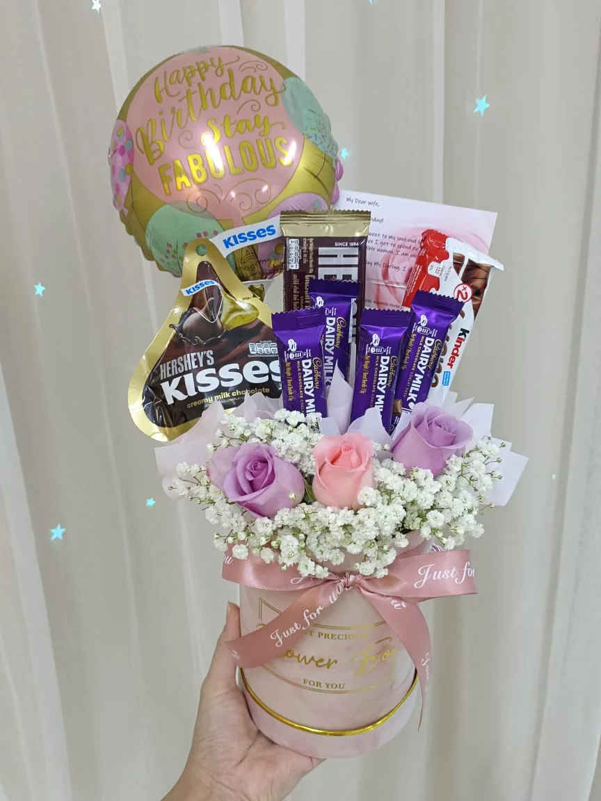 Charming Pink Chocolate Box | Roses & Chocolates in Kajang
