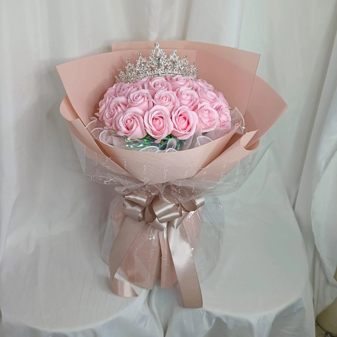 Enchanted Melodies – 24 Pink Soap Roses | Florist in Kajang
