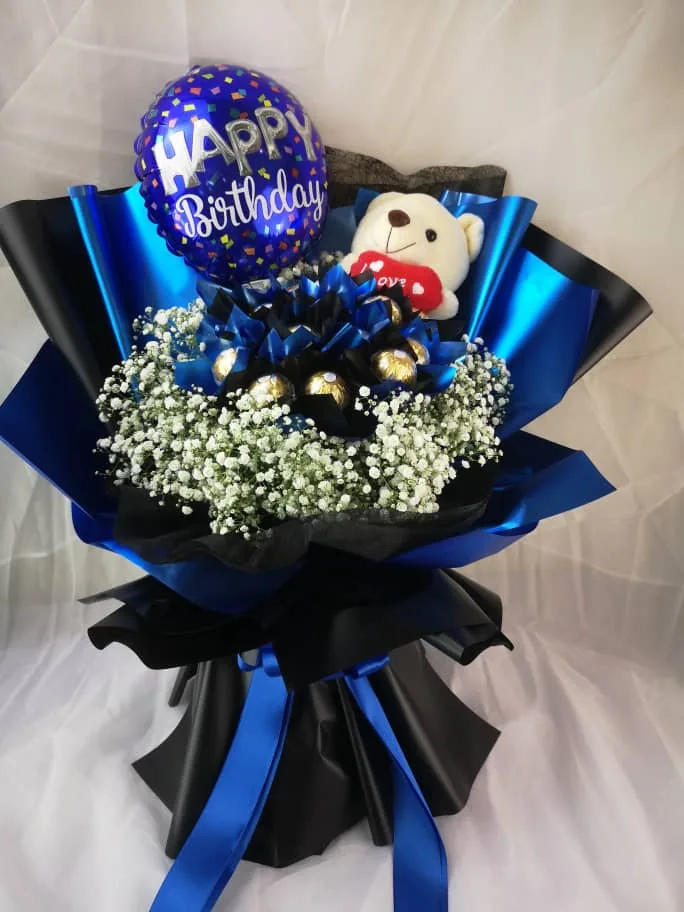 Ferrero with Bear Bouquet – Sweet Chocolate Gift | Florist in Kajang