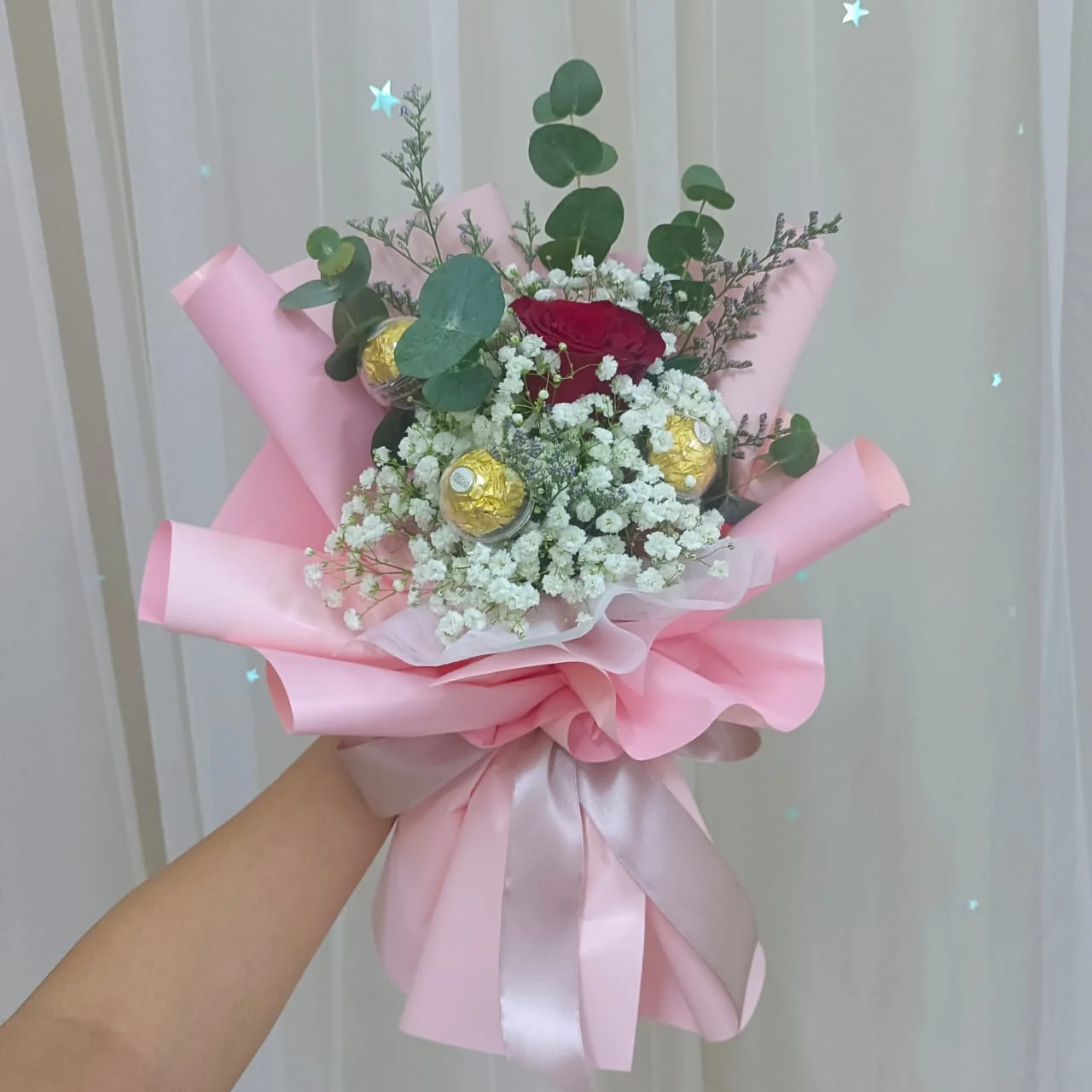 Gliddy Pink Bouquet | Roses & Ferrero | Florist in Kajang