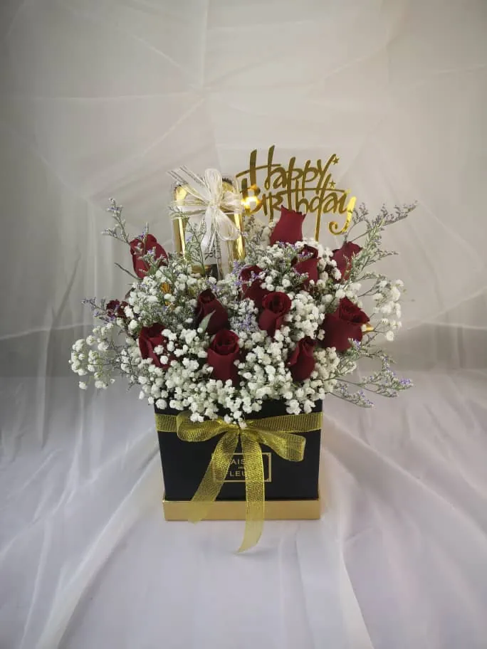 Happy Birthday Ferrero Roses Box – Roses & Chocolates | Florist in Kajang