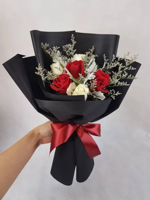Simply You – Red & White Roses Bouquet | Florist in Kajang