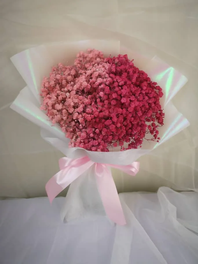 White Oriental Love – Elegant Baby Breath Bouquet | Florist in Kajang