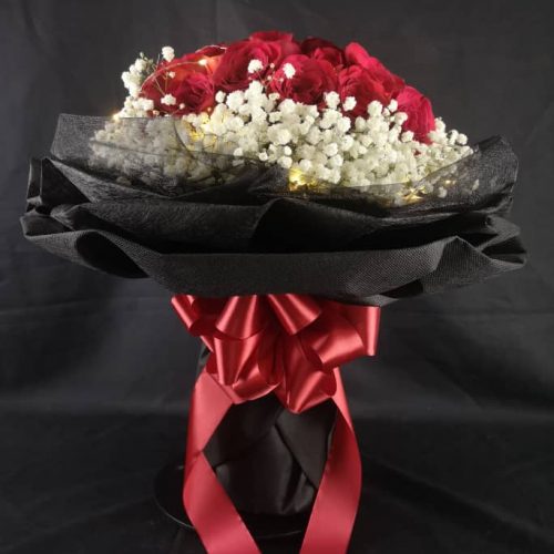 Angel Wing – 33 Red Roses Bouquet with LED Light | Florist in Kajang