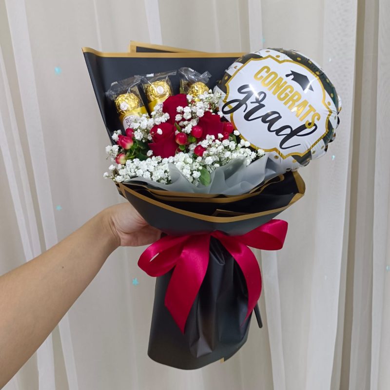 Black Passion – Roses & Ferrero Gift Box | Florist in Kajang