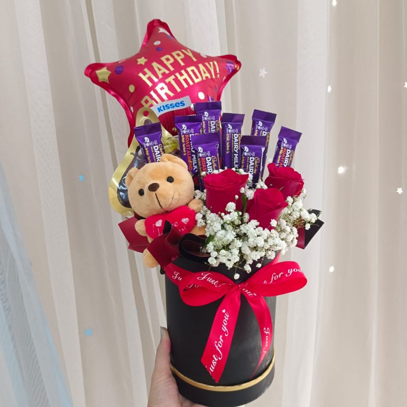 For You Chocolate Box – Teddy, Roses & Chocolates | Florist in Kajang