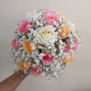 Mixed Colors Bridal Bouquet | Elegant Wedding Flowers in Kajang