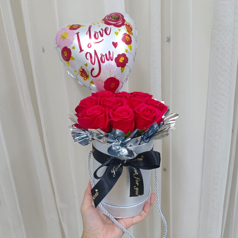 Silver Glow Soap Roses Box | Florist in Kajang