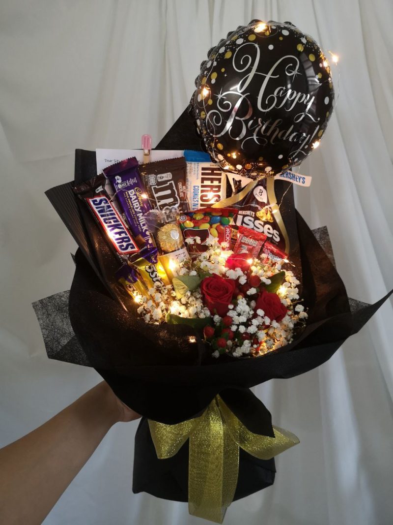 Black Classic Galaxy Chocolate – Chocolate & Rose Gift Box | Florist in Kajang