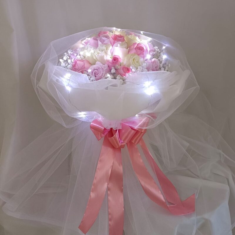 Sweetest Bouquet – 33 Roses with LED Light | Florist in Kajang