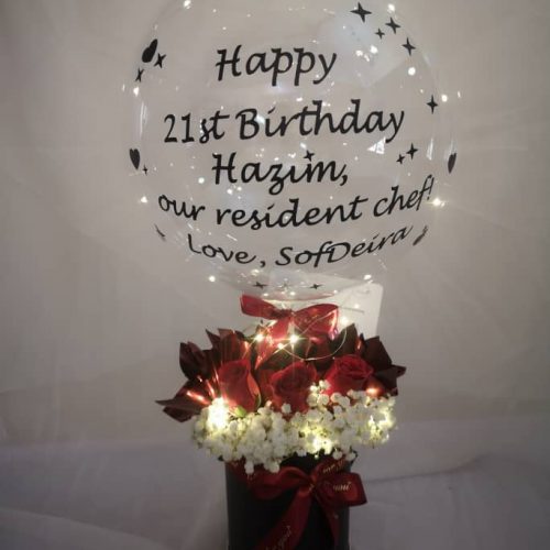 Small Hot Air Balloon Box – Customizable Floral Gift | Florist in Kajang