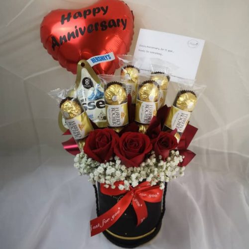 Poppy Ferrero Box | Roses & Chocolate Gift | Florist in Kajang