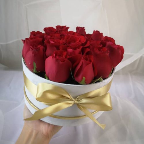 Roses in White Box | Elegant Rose Arrangement | Florist in Kajang