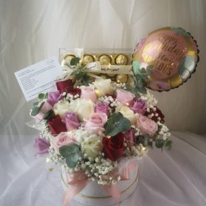 Cynthia – Elegant Roses & Chocolate Gift Box | Florist in Kajang