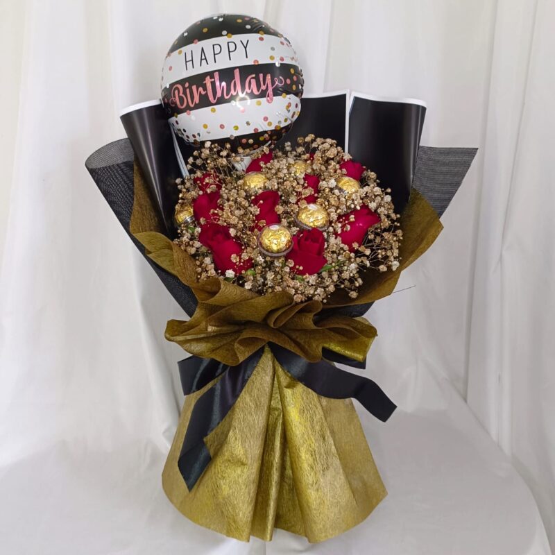 Desire Love – Red Roses & Ferrero Bouquet | Florist in Kajang