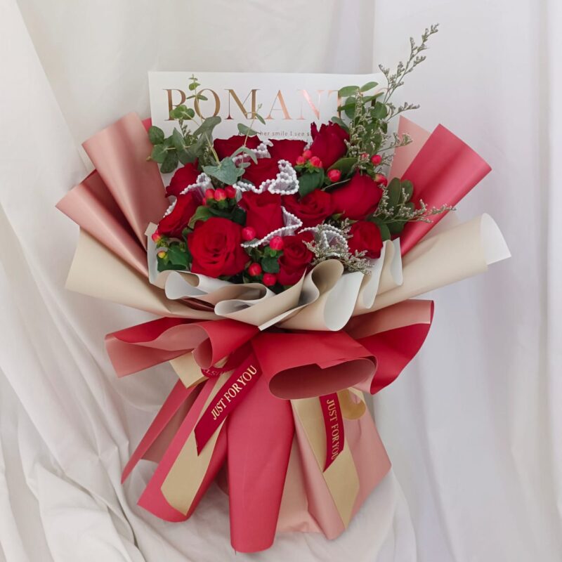 Love Desire – 12 Red Roses Bouquet | Florist in Kajang