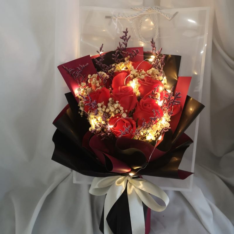 Mary Red Soap Roses Bouquet | Elegant Floral Gift | Florist in Kajang