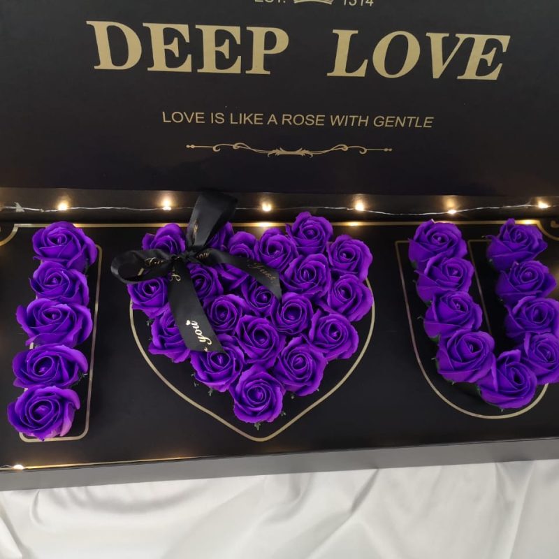Deep Love Purple Soap Roses Box | Elegant Floral Gift | Florist in Kajang