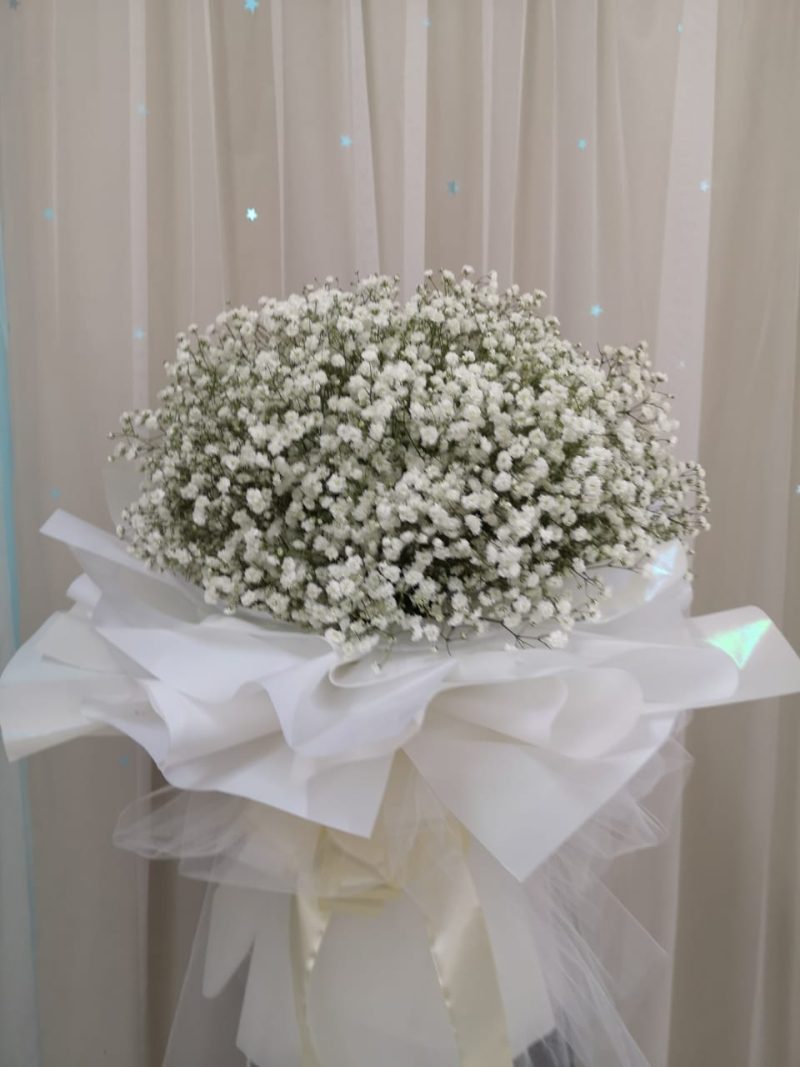 All White Baby Breath Bouquet | Florist in Kajang