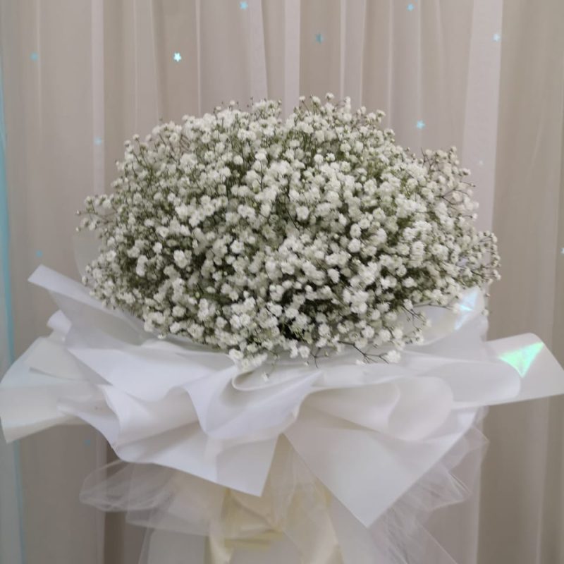 All White Baby Breath Bouquet | Florist in Kajang