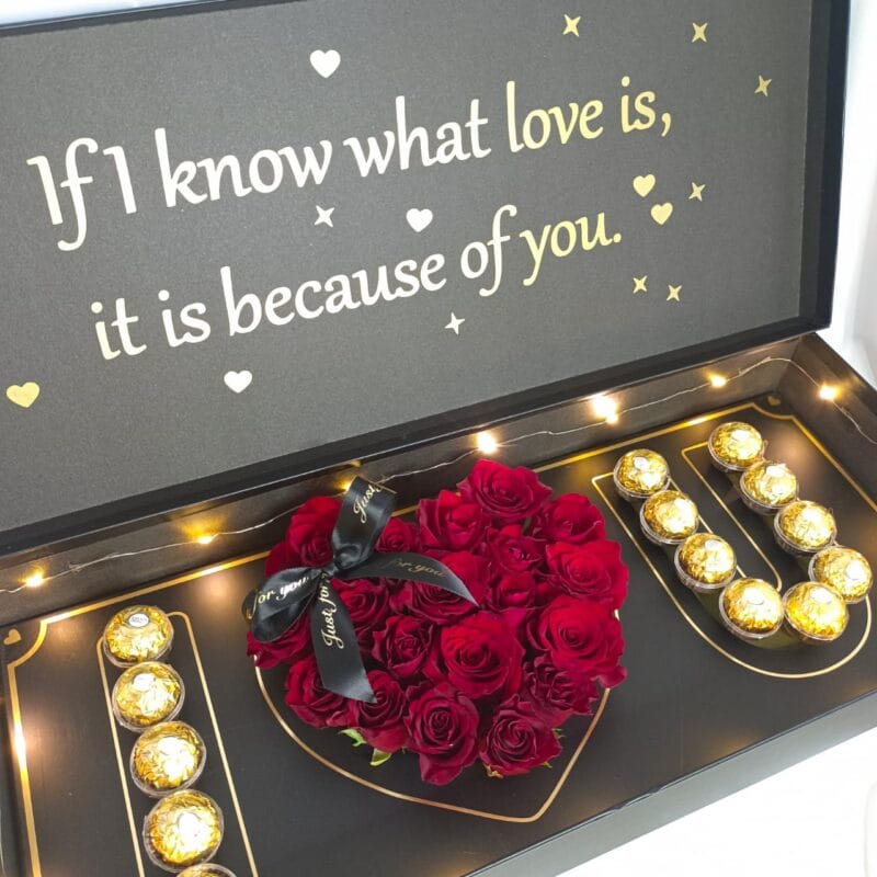 Deep Love Blossom Love – Fresh Roses & Ferrero | Florist in Kajang