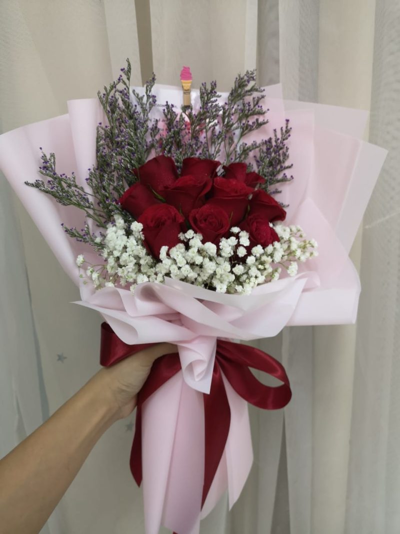 Kate Pink Bouquet | 10 Red Roses | Florist in Kajang
