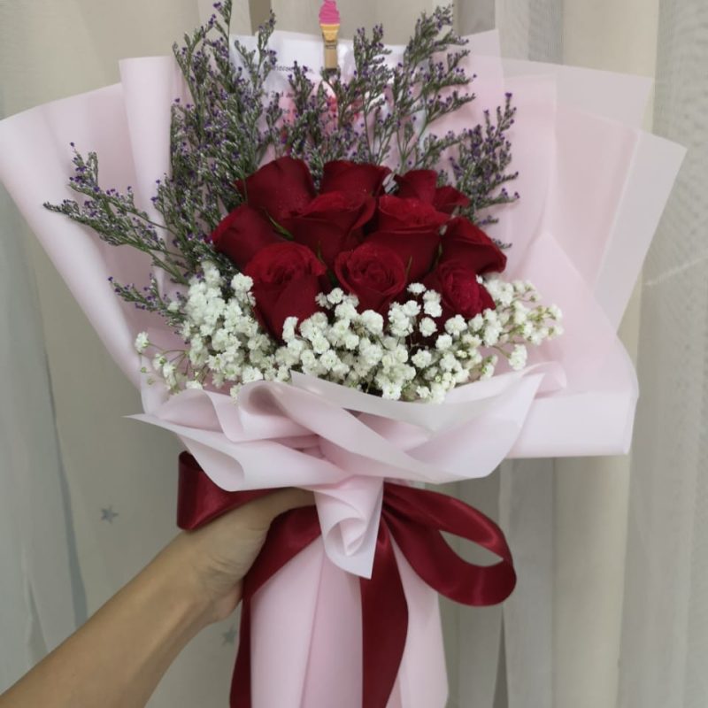 Kate Pink Bouquet | 10 Red Roses | Florist in Kajang
