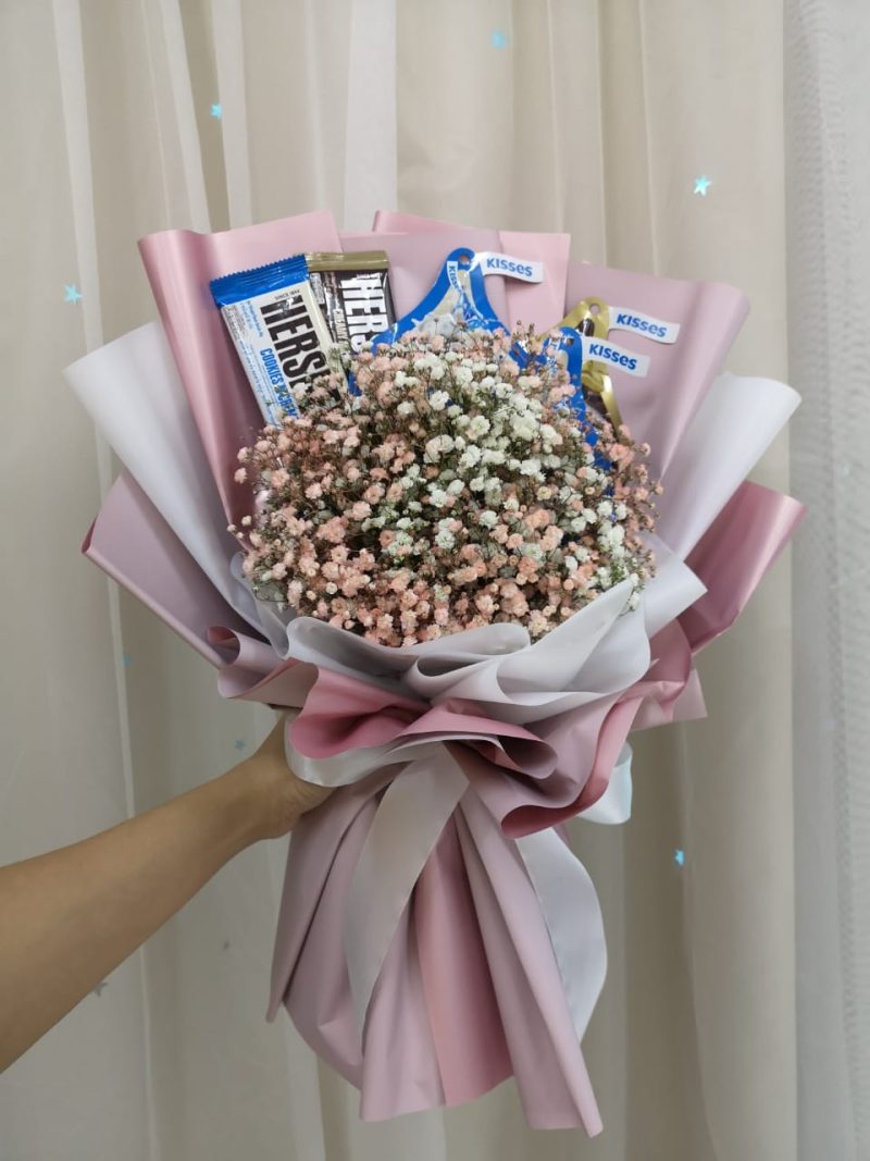 Pinkish Baby Bouquet – Flowers & Chocolates | Florist in Kajang
