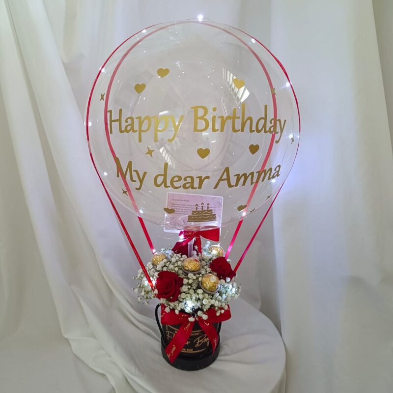 Hot Air Balloon Ferrero Roses Box | Florist in Kajang