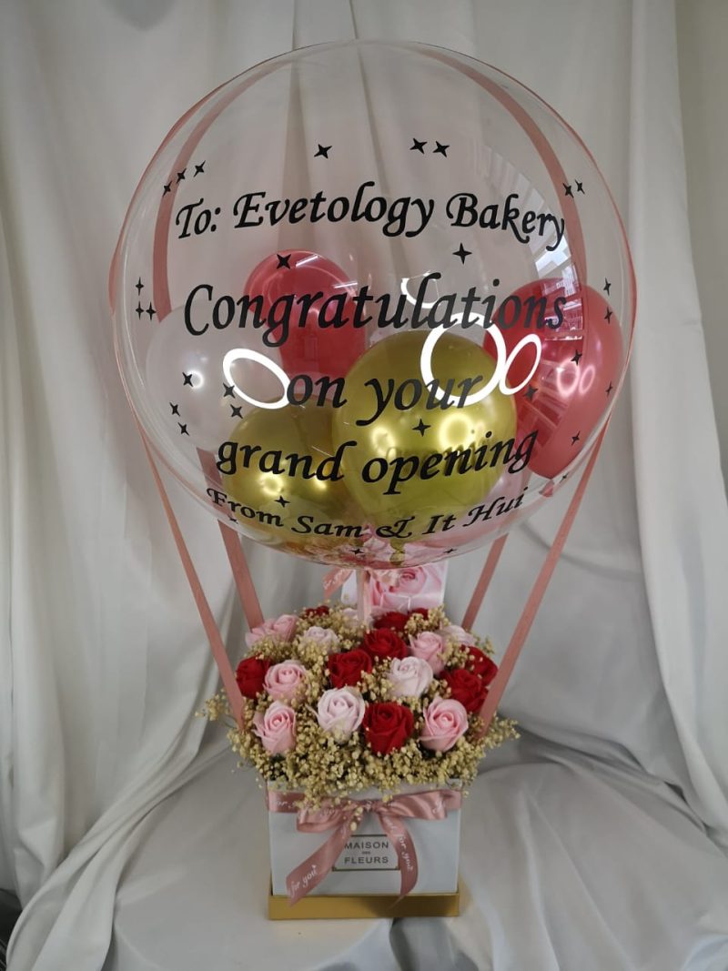 Soap Roses Hot Air Balloon – Unique Gift | Florist in Kajang
