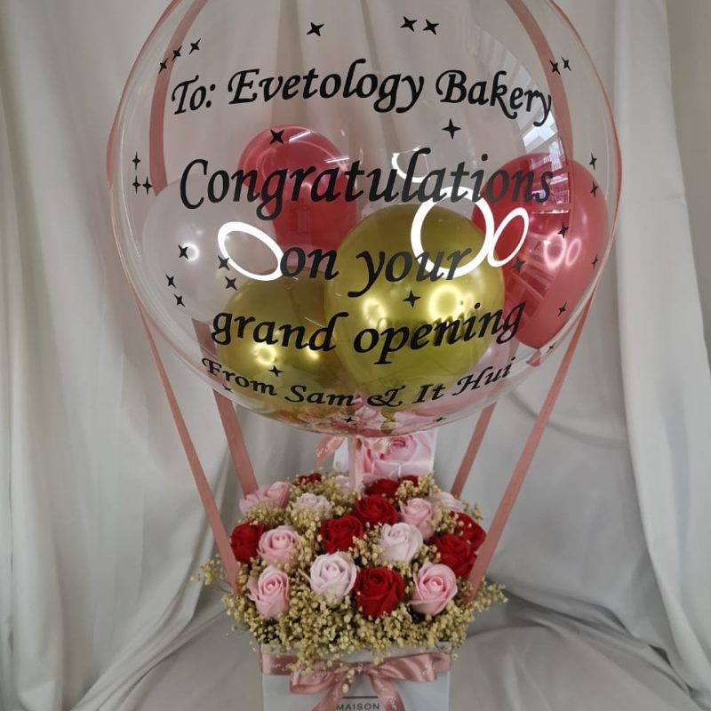 Soap Roses Hot Air Balloon – Unique Gift | Florist in Kajang