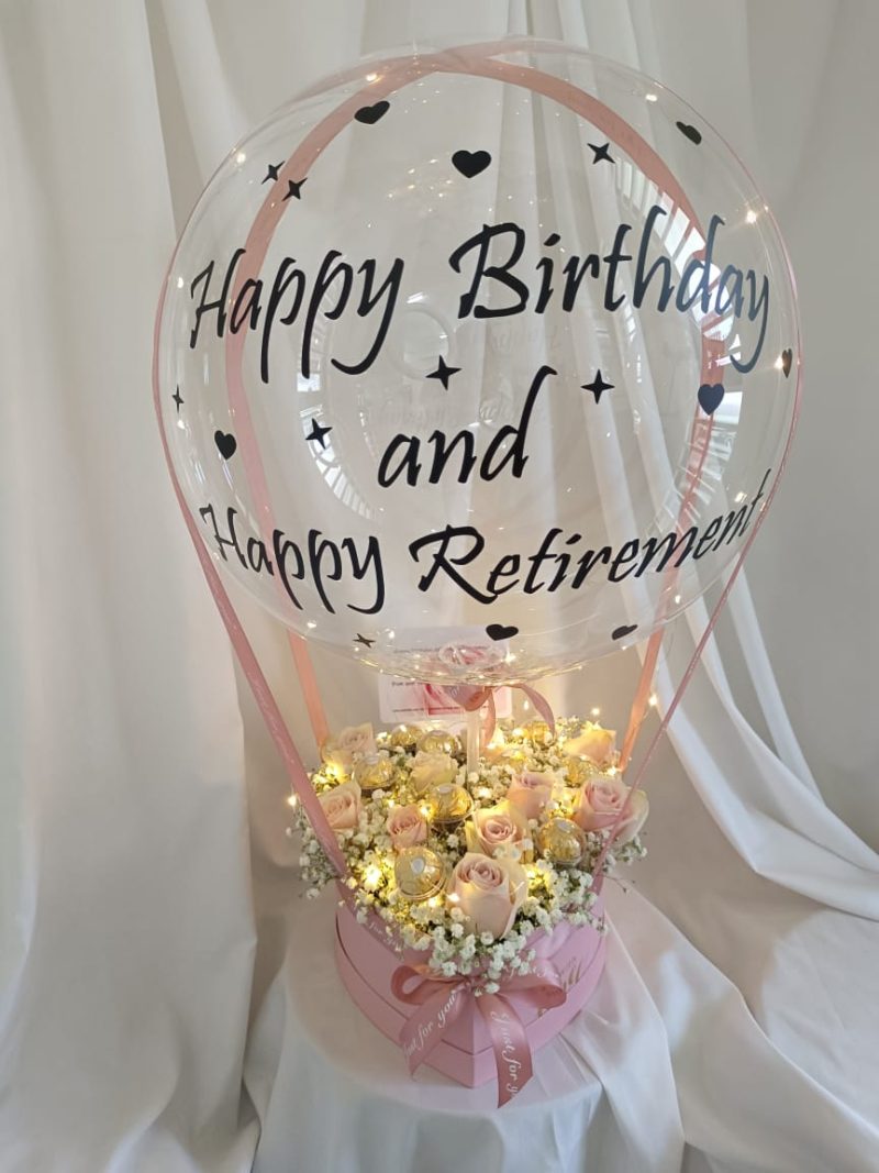 Jade Joy – Pink Roses & Ferrero Hot Air Balloon | Florist in Kajang