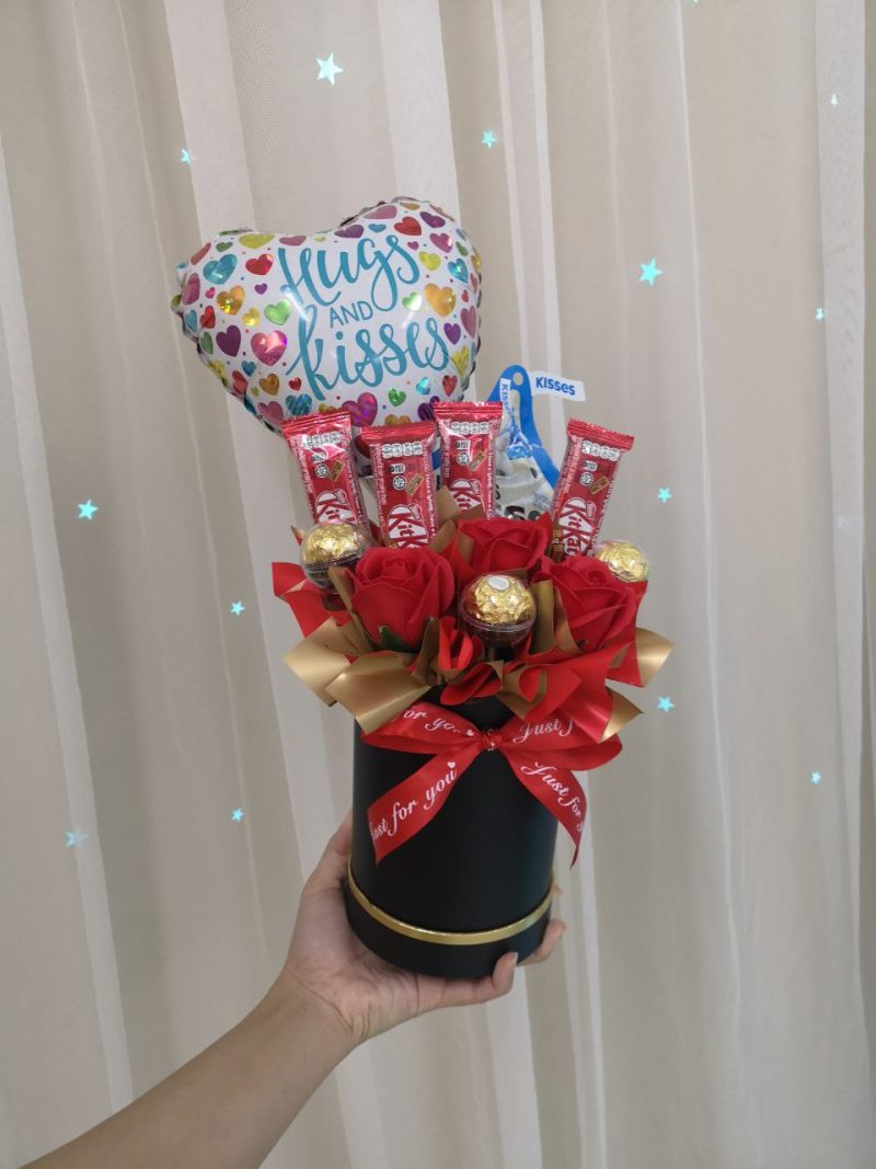 Betty – Chocolate & Soap Roses Gift Box | Florist in Kajang