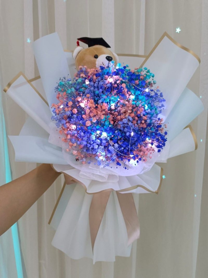Blue Hope Graduation Bouquet – Celebrate Success | Florist in Kajang