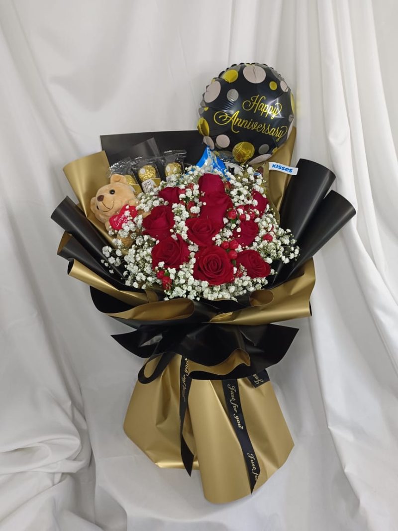 Valley – Red Roses & Chocolate Bouquet | Florist in Kajang
