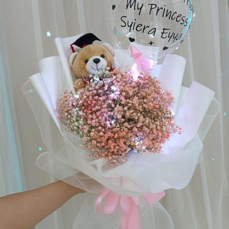 Venna Pink Graduation Bouquet | Best Graduation Flowers in Kajang