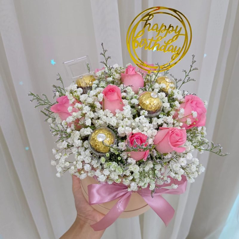 Flower Bouquet Cherry Pink Box 1