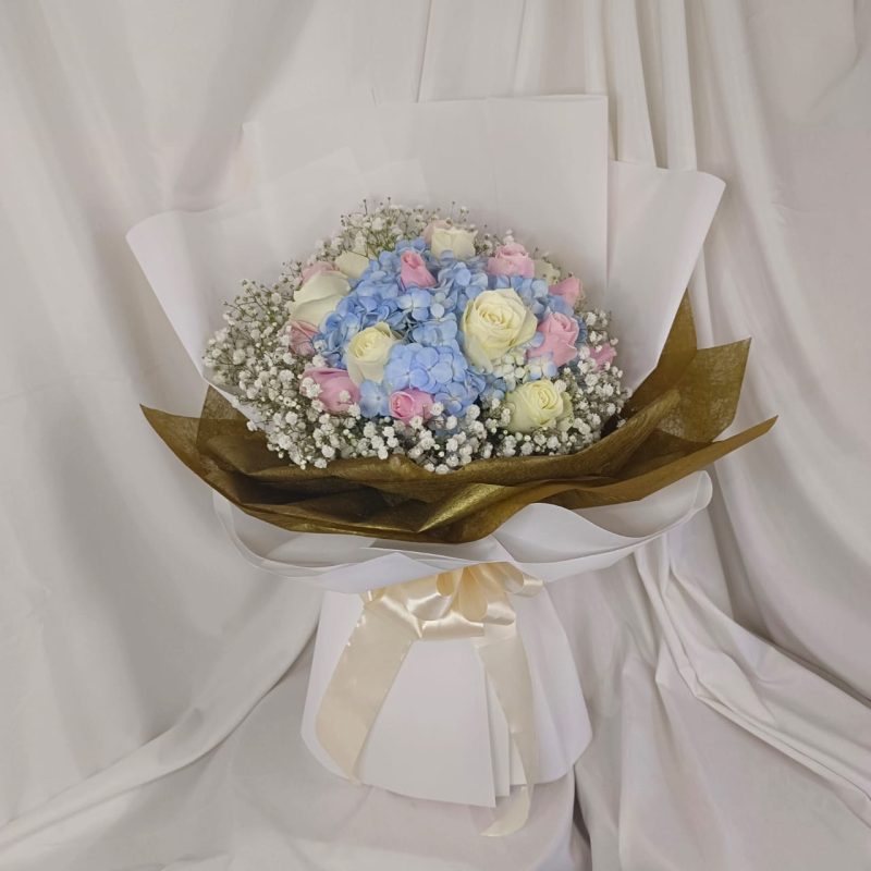 Pastel Perfection Hydrangea Bouquet | Elegant Flowers in Kajang