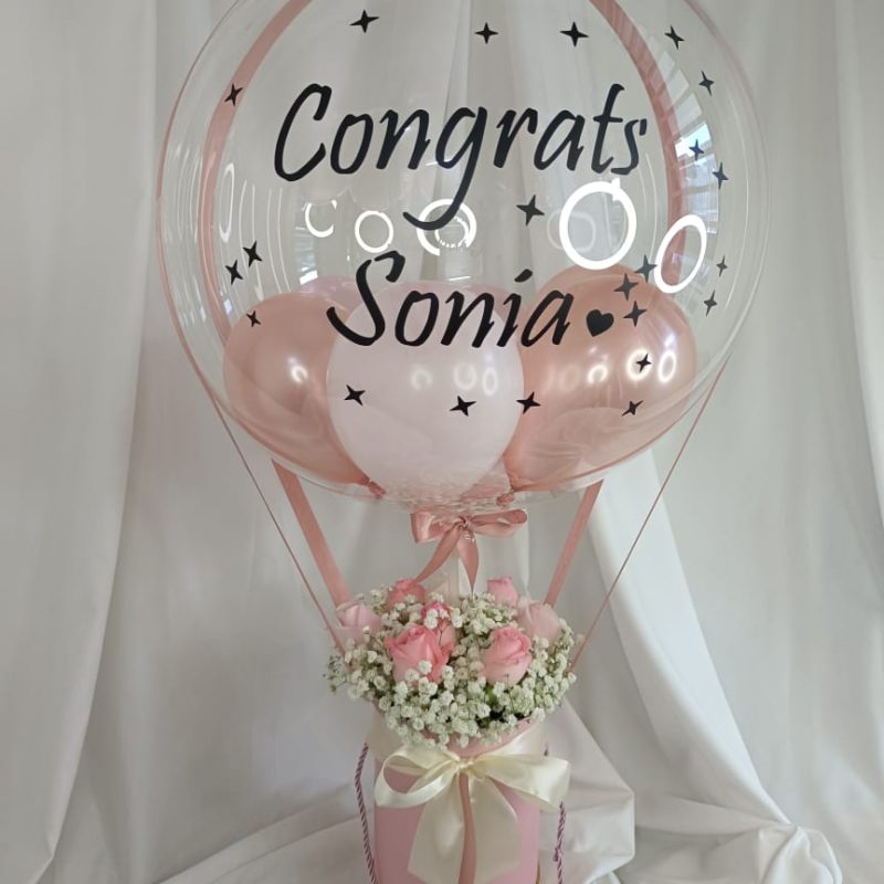 Amazing Pink Hot Air Balloon Box | Florist in Kajang
