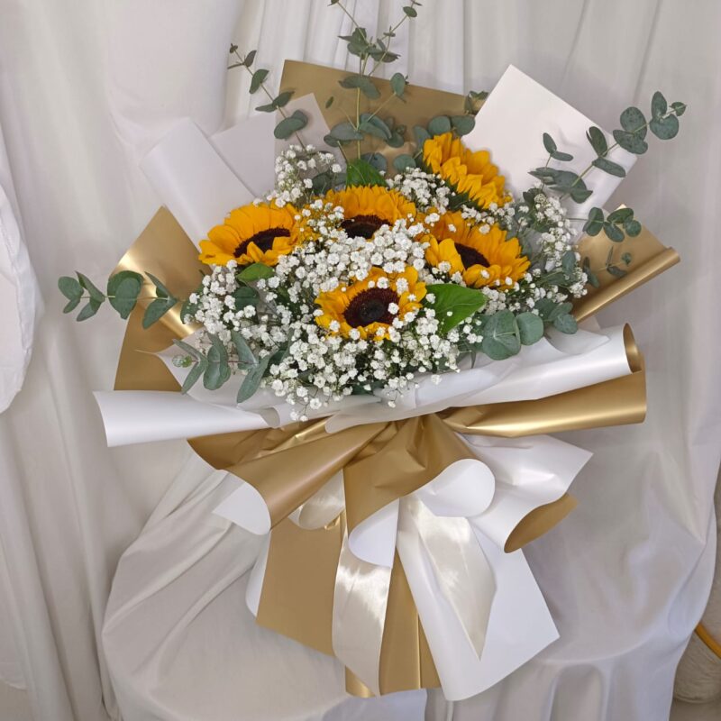 Summer Day Sunflower Bouquet – Cheerful Blooms | Florist in Kajang