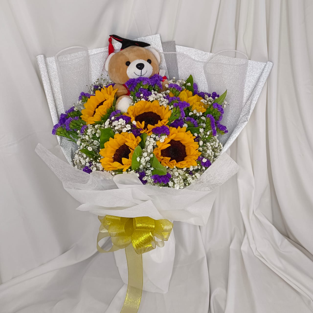 Flower Bouquet Whitey Sunflower Graduation Bouquet