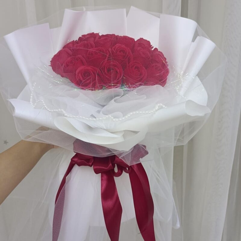 Petal Paradise – 24 Red Soap Roses | Florist in Kajang