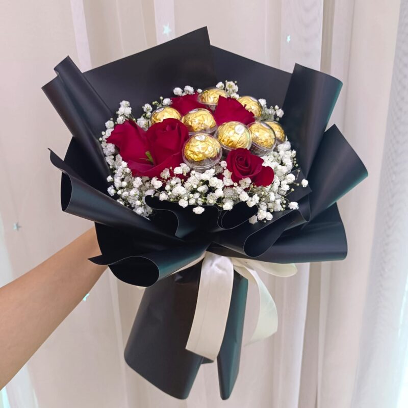 Flower Bouquet Black Romantic