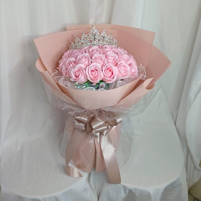 Enchanted Melodies – 24 Pink Soap Roses | Florist in Kajang