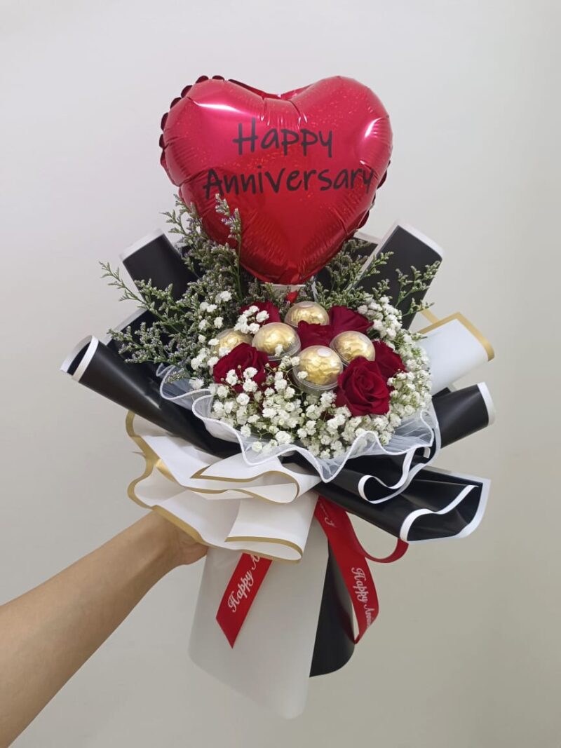 Have A Nice Day – Fresh Roses & Ferrero Bouquet | Florist in Kajang